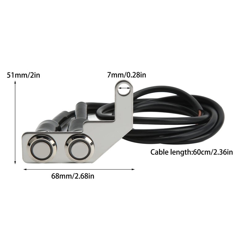 Motorcycle Handlebar Switch, Universal LED Motorcycle Headlight Switch, Stainless Steel