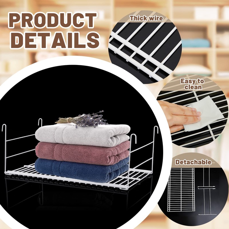 Amylove 4 Pieces 14.7 Inch Hanging Wire Shelf Organizer Closet