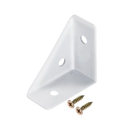 sourcing map 4 Pieces Angle Corner Brackets White 38mm x 38mm 90 Degree Angle Connectors Cold Rolled Steel Braces Shelf Bracket Heavy Duty Metal Wall Brackets for Storage Shelf Bookcase