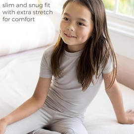 Burt's Bees Baby Unisex Baby Toddler Honeysoft 2 PC Pajamas,Jersey Slub Short Sleeve Tee and Pant Set,Organic Cotton & Lyocell Blend, Feather