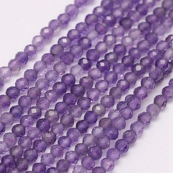 Ipotkitt 2 Strands Approx 98pcs/Strand 4mm Natural Amethyst Beads Strands