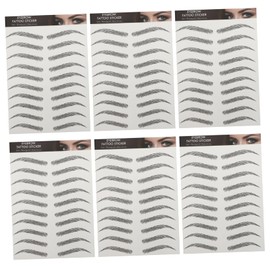 BIUDECO Elegant 3d Eyebrow Stickers Hair-like False Brows Temporary No Embroidery Needed Black 6 Sheets