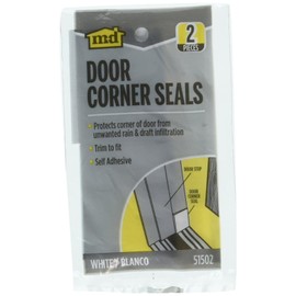 M-D Door Corner Seals, White, 2-Pack