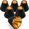 WUWEOT 6 Pack Chandelier Shades, Black Barrel Lampshades, 3" x