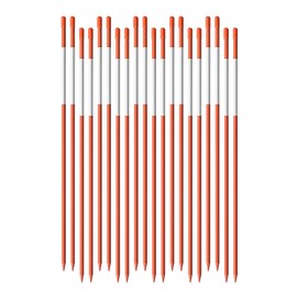 YSMN 20 PCS Fiberglass Driveway Poles Snow Stakes with Reflective Tape Multipurpose Driveway Marker 48 Inch 5/16 Inch Orange