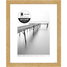 accent by nielsen Scandic Photo Frame, 24x30cm Solid Oak Wooden Picture Frame with Protective Float Glass - Oak