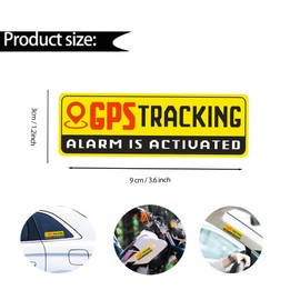 HMDZMR GPS Tracking Sticker 8Pcs Self Adhesive GPS Sticker 3.6 x 1.2 Inch GPS Tracker Alarm is Activated Sticker for Car Motorcycle Bike Truck Trailer Vehicle Safety Bumper