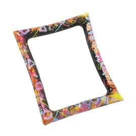 Ciieeo Color Inflatable Photo Frame Retro Party Inflatable Photo Booth Ballons Glow Sticks Favor Prom Sign Spa Photo Booth Frame Kit Tassel Backdrop Selfie Picture Prom Decor PVC