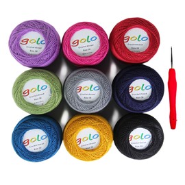 golo Crochet Yarn 9 Balls, 10 g for Crocheting, for Hand Knitted Crochet Yarn, Thread Crochet