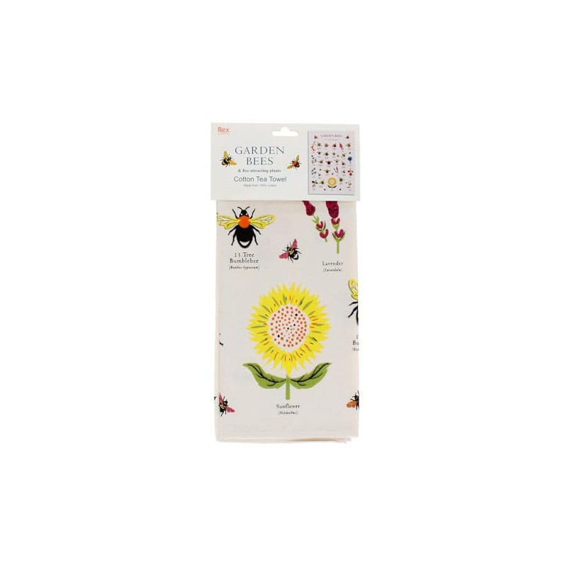 Tea Towel Garden Bees 50 x 70 cm Cotton Bee