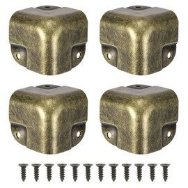 sourcing map 4 Pcs Decorative Box Corner Cover, 37mm Metal Edge Guard, Furniture Corner Edges Protector, Bronze