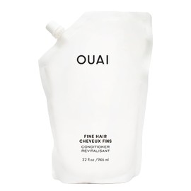 OUAI Fine Hair Conditioner Refill - Volumizing Conditioner Made with Keratin, Biotin and Chia Seed Oil - Adds Softness, Bounce and Volume - Free from Parabens, Sulfates, and Phthalates (32 Oz)