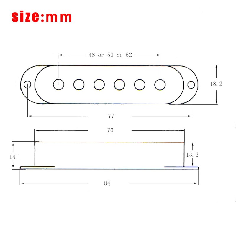 DIAO79NI 3Pcs Single Coil Guitar Pickup Covers (50/50/52mm Pole Spacing),