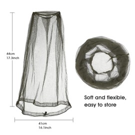 GWHOLE 2 Pack Mosquito Head Net Protector Face Neck Protection Hat Protector for Outdoor Fishing, Hiking, Beekeeping and Gardening