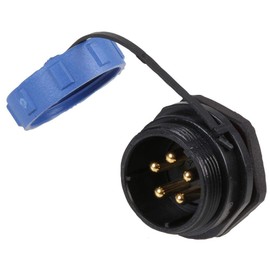 Circular Panel Plug, 5 Pole, Circular Industrial/MIL Spec Connectors, Qty X 1