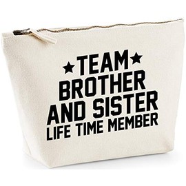 Hippowarehouse Team brother and sister life time member printed make up cosmetic wash bag 18x19x9cm