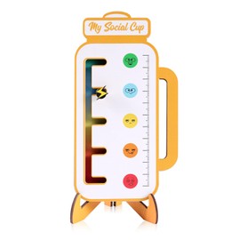 BOXOB Emotion Slider Desk Ornament, Interactive Mood Slider Chart Feelings Wheel Social Interaction Indicator, Emotional Discussion Tool Office School Home Desktop Decor Sign