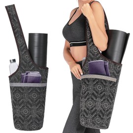 IUGA Yoga Mat Bag with Large Side Pocket & Inner Zipper Pocket Yoga Bag for Mat Yoga Bags and Carriers Fits All Your Stuff