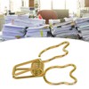 100pcs Binder Clip Hollow Cartoon Bear Long Tail Metal Paper