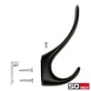 SOTECH Nana Coat Hooks Matt Black 120 x 22 x
