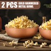 Pickmesh 2 Pcs Rose Gold Hammered Bowls Large Decorative Bowl
