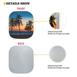 KUIFORTI Tropical Beach Sunset Print Car Sun Shade for Windshield, Universal Sunshade Protect Car Interior Blocks Max UV Rays Keeps Your Vehicle Cool