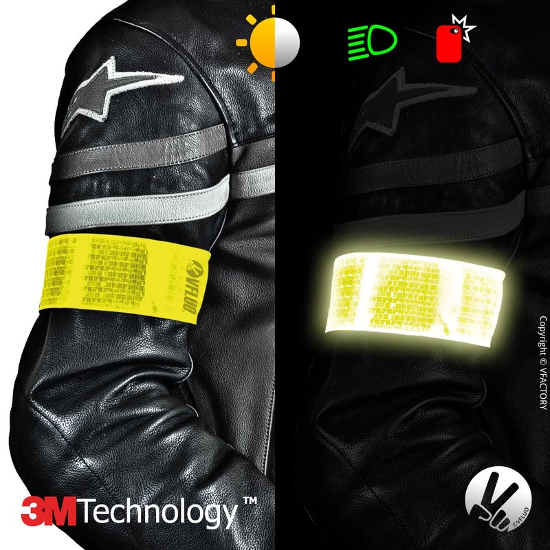 VFLUO ARMTECH™, Retro reflective + Fluorescent armband, adjustable and elastic,
