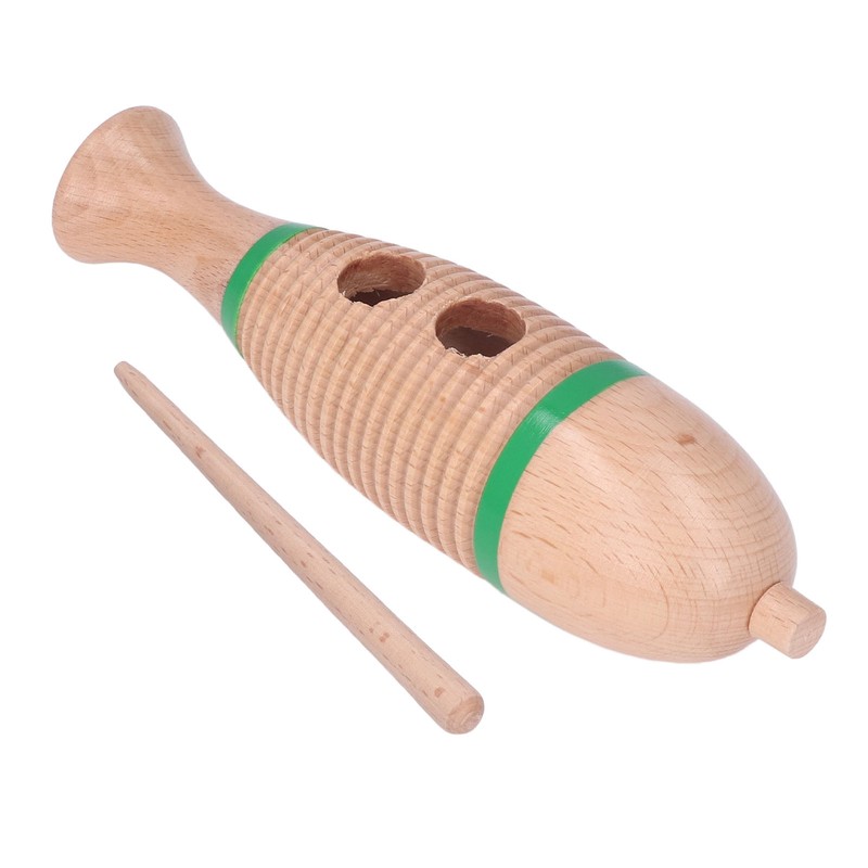 Wood Guiro Children Cute Fish Shaped Guiro Percussion Instrument Educational