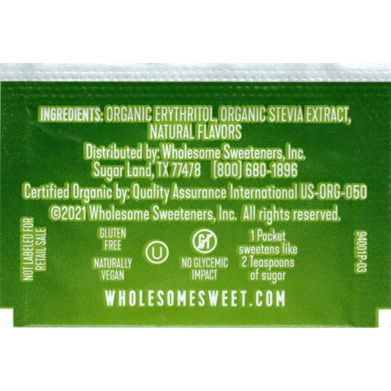 Wholesome Sweeteners Sweetener Stevia Packets 1000 Pc, 1000 ct