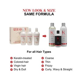 Keralove Shampoo, Conditioner & Leave-in Set | Keratin Care & Enriched | Safe for Color Treated Hair | Repair & Smooth for All Hair Types | Sulfate & Paraben Free