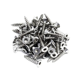 Wiltec 60 x Screws 3.5 x 20 mm Hex-Round T15 Self-Tapping Countersunk Head - Stainless Steel - For All Screwing Work, e.g. Decking and Mounting Clips