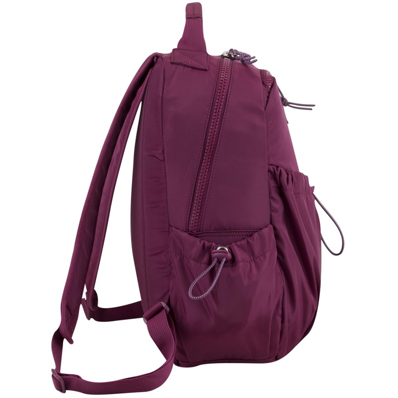 BODHI Rouchette Drawstring Backpack Daypack Bag, Burgundy