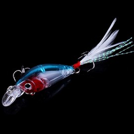 OriGlam 5 Pack Minnow Fishing Lure Crank Bait, Fishing Bass Bait Lures Hard Artificial Bait, Crankbait Fishing Lures Hooks 3D Eyes for Bass Fishing Lure Freshwater and Saltwater