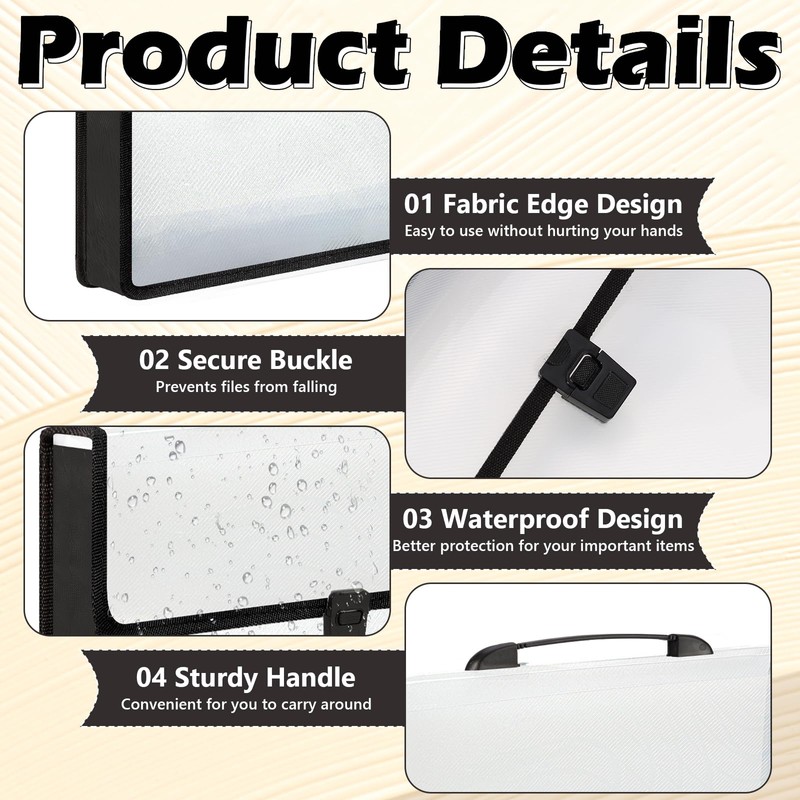 3 Pieces A3 11 x 17 inch Expandable File Folder
