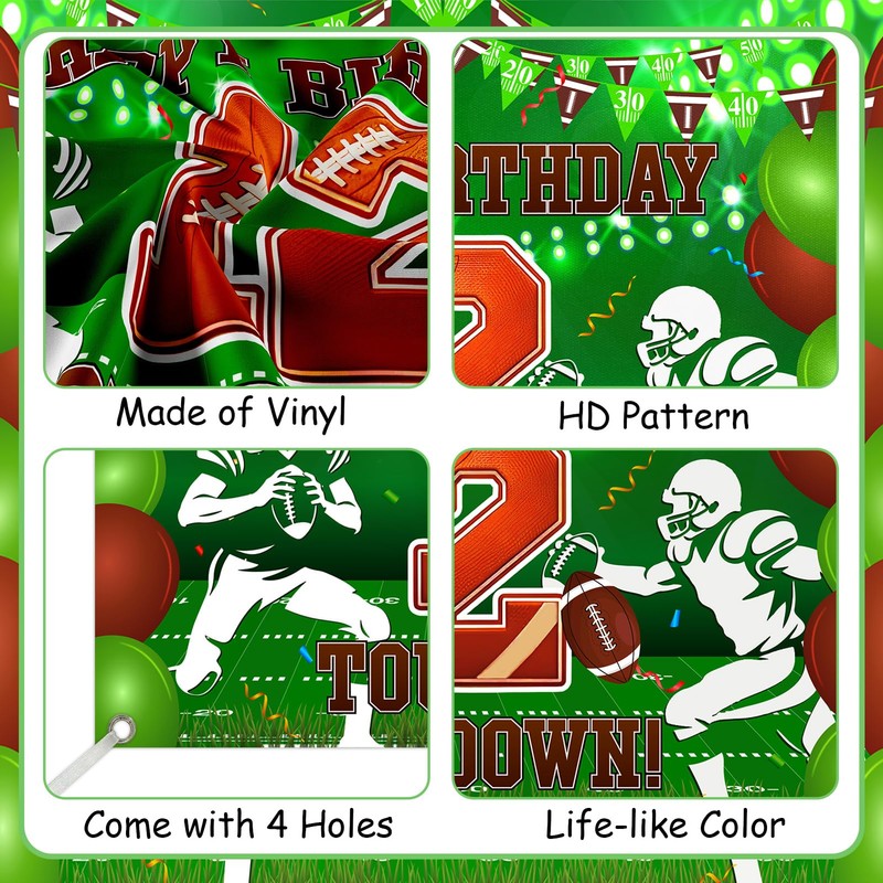 Football 12th Birthday Backdrop for Boys 12th Bday Party Supplies