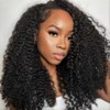 Curly Half Wig Human Hair 180% Density Deep Wave Glueless