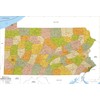 Pennsylvania ZIP Code Map with Counties - Large - 48"