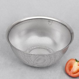 Stainless steel punching bowl, perforated bowl, 25.5cm fruit/vegetable washing bowl / 스테인리스 펀칭볼 타공볼 채반 25.5cm 과일야채 세척