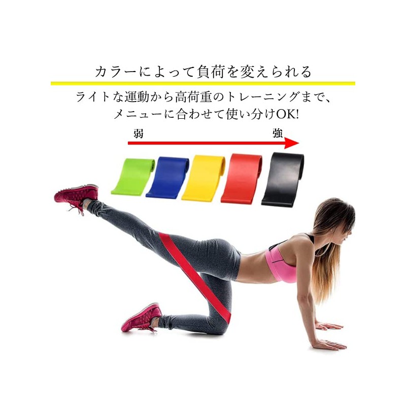 Training Tubes, Muscle Training, Set of 5, Exercise Bands, Fitness