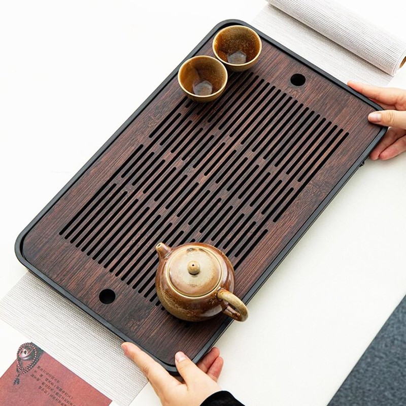 Large 17 Inch Bamboo Chinese Gongfu Tea Tray Table Box