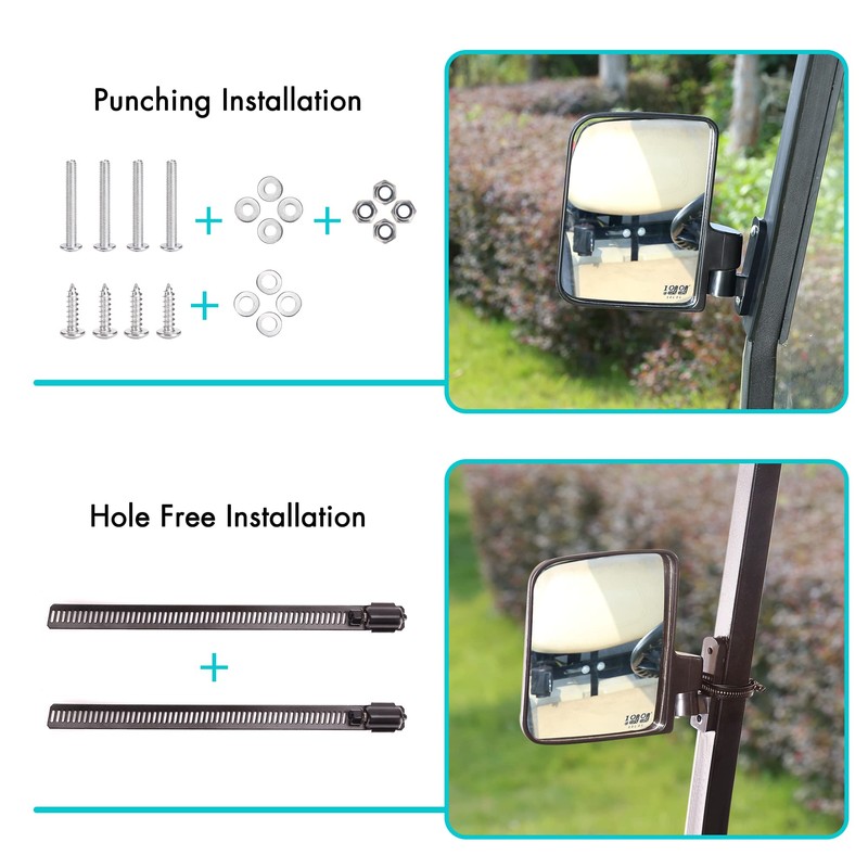 10L0L Golf Cart Side Mirrors Compatible with Yamaha Club Car