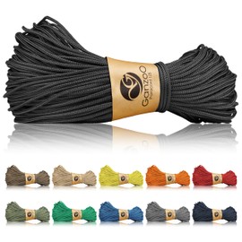 Ganzoo Paracord 125 Rope 1 mm Rigging Cord, Nylon & Polyester, All-Purpose Rope for Bracelet, Dog Collar, Dog Lead & Latching, Rigging, Camping & Survival, Black