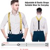 DiBanGu Gold Paisley Suspenders for Men Y-Shape Adjustable Suspenders Bowtie