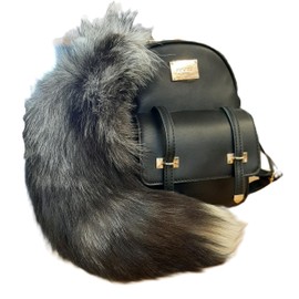 Dakotaline Silver Fox Tail Keychain (20" Silver Tail with Keychain)