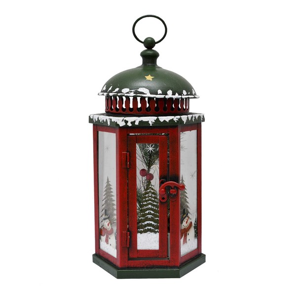 E-view Metal Christmas Lanterns with Led Lights - Snowman Decorative