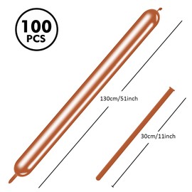 Rimobul 100PCS 260Q Balloons Twisting Animal Long Balloons Thickening Latex Twisting Modeling Long Magic Balloons for Animal Shape,Birthdays,Clowns (Brown)