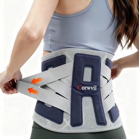 Soporte Lumbar con 6 Varillas para Hombre y Mujer, Faja Transpirable para Aliviar el Dolor de Espalda Baja, Diseñado para Ciática, Escoliosis y Hernia de Disco (XXL)