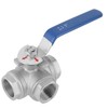 1-Piece Ball Valve DN25 Stainless Steel Three-Way Valve L Type