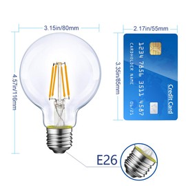 ENERGETIC SMARTER LIGHTING Dimmable LED Globe Light Bulb, G25 LED Vintage Light Bulb, 60W Equivalent, 500Lumens, 2700K Soft White, E26 Base, UL Listed, 6-Pack