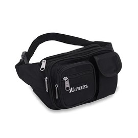 Everest Multiple Pocket Waist Pack, Black, One Size,044MDH-BK